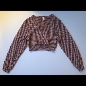 H&M PINK PLAID LONG SLEEVE